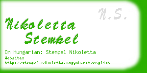 nikoletta stempel business card